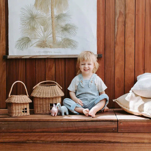 Panier en rotin pour enfants, panier pique-nique pour nourriture et jouets pour filles avec poignée. Prix de gros au Vietnam - Product Image 2