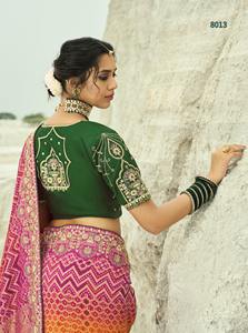 Saree de seda Georgette de diseño puro y suave con trabajo manual para bodas indias y paquistaníes Trabajo pesado elegante para ocasiones. - Product Image 2