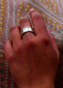 Elegant Trendy Texture Style Silver <b>Spinner</b> <b>Ring</b> Shining Sterling Silver 925 Gold Plated Classic Style <b>Ring</b> - Product Image 5