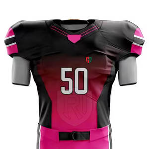 Conjuntos de manga corta transpirables de uniforme de fútbol americano hecho a medida de alta calidad superventas - Product Image 4