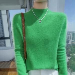 Suéter de Cachemira 100% para Mujer, Cuello Redondo, Casual, Manga Larga, Holgado, Calidad Premium, Antipilling, Otoño Invierno - Product Image 6