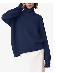 NUEVO SUÉTER DE CUELLO ALTO CON LOGO PERSONALIZADO DE FÁBRICA DIRECTA DE BANGLADESH, SUÉTER DE PUNTO GRUESO DE MANGA LARGA, CORTO EN LA PARTE INFERIOR, MODERNO - Product Image 2