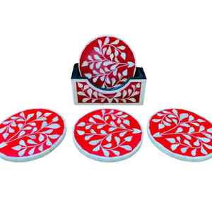 Juego de Posavasos Artesanales de Hueso con Incrustaciones, Impresión UV, Elegantes y Decorativos para Bebidas, Decoración del Hogar, Recuerdos de Boda, Regalos - Product Image 3