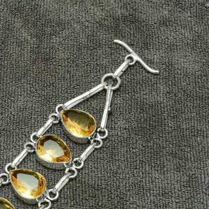 Citrine 925 plata esterlina pulsera hecha a mano elegante fiesta joyería regalo para mujeres cristiano mamá - Product Image 4
