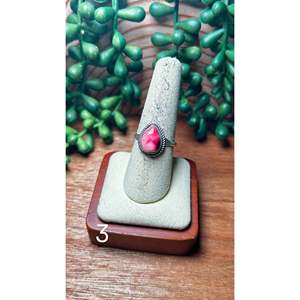 Navajo Handmade <b>Statement</b> <b>Ring</b> Rose Dahlia and Coral with Geometric Pattern Sterling <b>Silver</b> Elegant Everyday Wear Jewelry - Product Image 5