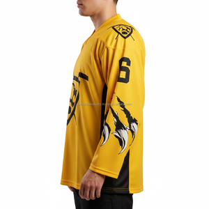 ผู้ผลิตเสื้อฮอกกี้น้ำแข็งแบบกำหนดเอง ระบายอากาศได้ดี น้ำหนักเบา รับผลิตแบบ OEM พิมพ์ลายดิจิทัล ชุดทีม ขายส่ง - Product Image 3