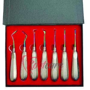Kit de elevadores de raíz de luxación Premium de 7 puntas recubiertas de plasma afiladas y mango de chorro de arena Juego dental de cirugía Instrumentos quirúrgicos - Product Image 4