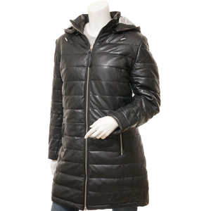 Veste en cuir matelassée élégante et décontractée de qualité supérieure pour femmes, nouveau design tendance avec logo personnalisé, faible MOQ, saison hivernale - Product Image 1