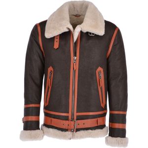 Top Quality <b>Mens</b> Heavy Duty Leather Sheepskin <b>Sherpa</b> Shearling Winter <b>Jacket</b> High Winter Casual Wear Windproof Breathable Warm - Product Image 1