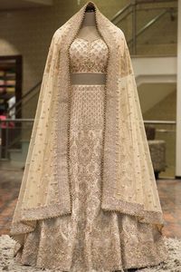 STYLISH HEAVY EMBROIDERY on BRIDAL <b>BLOUSE</b>,LEHENGA & DUPATTA WITH EMBELLISHED CRYSTAL GLASS BEADS,DABKA WORK for WEDDING@2024 - Product Image 2