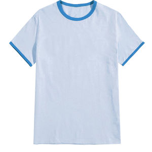 T-shirts bas quantité minimale de commande avec logo personnalisé pour hommes T-shirt à la mode uni doux au toucher T-shirt Ringer pour hommes T-shirt Ringer en coton OEM pour hommes - Product Image 1