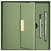 LABON 2027 - Juego de Regalo de Cuaderno Magnético de Negocios de Cuero PU A5, Diseño Elegante y Personalizado, con Bolígrafo para Profesionales