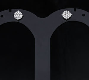 ต่างหูเม็ดเดี่ยวชุบโรเดียมทองคำขาว14K ประดับเพชรธรรมชาติสวยงามทุกวัน - Product Image 2