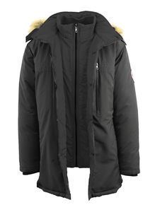 Chaqueta Larga de Lona para Hombre con Cuello Alto y Cierre de Cremallera con Logotipo Frontal, Aislante, Cortavientos e Impermeable - Product Image 2