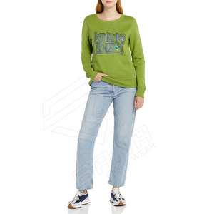 Sudadera de mujer de invierno con lavado ácido estampado bordado alto por encargo para ropa informal mezcla de poliéster/algodón de calidad superior - Product Image 6