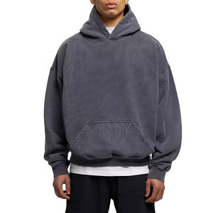 Fabricants personnalisés de grande taille Épaule tombante 80% coton 20% polyester Pull à manches longues Private Label Sweat à capuche - Product Image 5