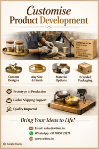 Cesta Decorativa Redonda de Metal Plateado Personalizable con Asa - Product Image 3