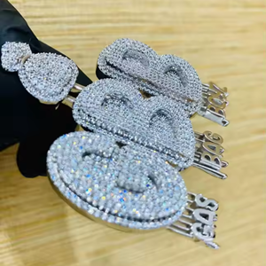 Haute Qualité S925 Rappeur Pendentif Brillant Moissanite Diamant Lettre Collier Avec Glacé Charmes Hip Hop Bijoux - Product Image 6