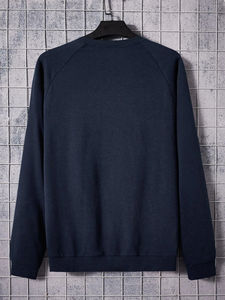 Sudadera personalizada de algodón 100% para hombre, jersey de manga larga de gran tamaño de alta calidad, cuello redondo para invierno, personalizable en blanco - Product Image 4