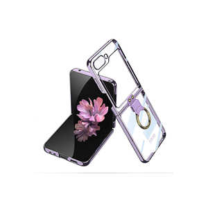 Étui de protection antichoc en silicone premium avec support anneau pour Samsung Galaxy Z Flip 6, coque arrière pliable électroplaquée 5G - Product Image 1