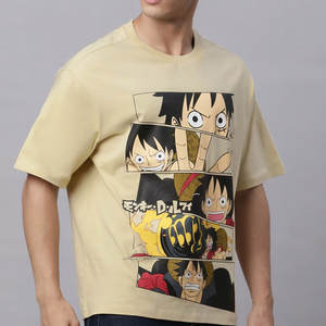 เสื้อยืดผ้าฝ้าย100% สำหรับผู้ชายเสื้อเชิ้ตพิมพ์ลายการ์ตูนทรงหลวมใส่ง่ายเสื้อโอเวอร์ไซส์" - Product Image 2