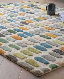 Tapis Oushak Moderne Fait Main Laine de Haute Qualité Multicolore Points Abstraits Brodés Inspiré Style Turc pour Prière de Cuisine - Product Image 2