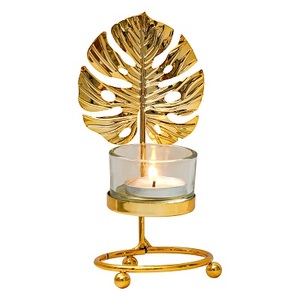 Décoration intérieure nordique moderne Centres de table de luxe en or Bougeoirs pour table de mariage Bougeoir en métal pour chauffe-plat - Product Image 3