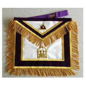 Masonic Grand Lodge GRAND Treasurer APRON with Tassels GOLD BULLION WIRE Masonic Past Master <b>White</b> Apron 100% LAMBSKIN Master - Product Image 4