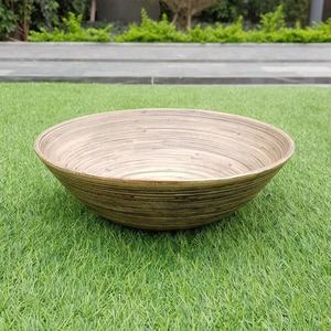 Bol à salade en bambou tissé écologique poli multicolore pour les ensembles de vaisselle de restaurant Fabriqué au Vietnam - Product Image 4