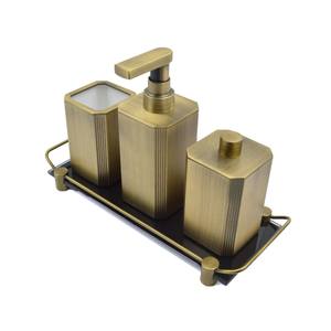 High end quality golden metallic <b>set</b> <b>bathroom</b> <b>accessories</b> bring a sense of order and elegance to countertops - Product Image 2