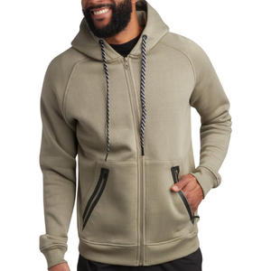 Sudadera con capucha y cremallera de fabricante OEM para hombre, tela transpirable con impresión de logotipo de ajuste personalizado y soporte de etiqueta privada - Product Image 1