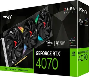 NVIDIA GeForce RTX 4070 12GB GDDR6X PCI Express 4.0 กราฟิกการ์ดพร้อมพัดลมสามตัวและ DLSS 3 - สีดํา