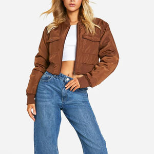 Professional Manufacturers Made Women Bomber Jackets <b>For</b> Online <b>Sale</b> Plain Blank Thin <b>Zipper</b> Women Bomber Jackets - Product Image 3