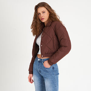 Chaquetas de prendas de vestir informales, chaqueta de bombardero para mujer, abrigo fino de invierno de alta calidad, prendas de vestir con cuello vuelto y cremallera, chaqueta de bombardero para mujer - Product Image 5