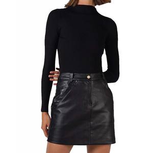Best Selling High Quality Ladies Leather <b>Skirts</b> Customized Logo Breathable <b>Summer</b> Outdoor Casual Look Natural Waistline Stock - Product Image 5