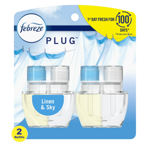 Febreze Plug In Air Freshener, Odor-Fighting Scented <b>Oil</b> Refill, Linen & Sky, 2 Refills - Product Image 5