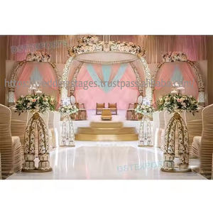 Fabricante de Mandaps Espirales Dorados Tallados para Bodas Hindúes, DST Exports, Precio Accesible, Mandaps Ligeros de Fibra, Decoración para Eventos en EE. UU. - Product Image 4