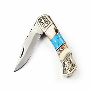 Nordic Forge Stainless Steel <b>Folding</b> Blade <b>Knife</b> Stag Handle Custom Leather Sheath Pocket EDC Hunting Camping Industrial Grade - Product Image 5