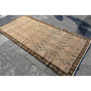 พรมขนสัตว์ตุรกีทำด้วยมือ9.8ft สีเบจสีน้ำตาล4.6 X แบบคลาสสิกการเย็บปะติดปะต่อกันการออกแบบสี่เหลี่ยมสำหรับห้องนั่งเล่นห้องนอนห้องโถงน้ำยาง - Product Image 2