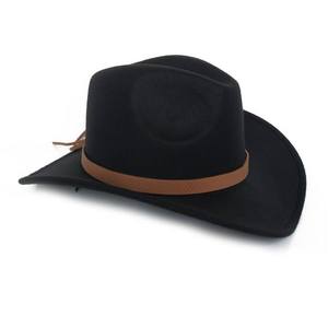 Venta al por mayor personalizado Simple colorido hombres mujeres PU banda de cuero fieltro moda invierno cálido estilo occidental sombreros de vaquero para Unisex - Product Image 4