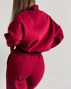 Sudadera con cuello simulado para mujer, de algodón 100% Material, transpirable, estampado de logotipo personalizado, jersey de servicio OEM - Product Image 5