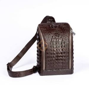 Wholesale Genuine Leather <b>Sling</b> <b>Bag</b> for <b>Men</b> Crocodile Leather Chest <b>Bags</b> Size 27x19cm Customized Leather Chest <b>Bag</b> - Product Image 1