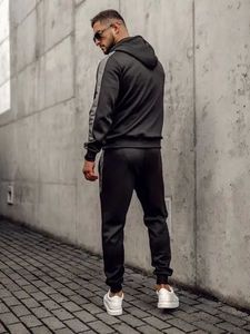High Quality Tracksuit <b>Set</b> Hoodie <b>Joggers</b> Cotton Fleece Casual Sportswear Custom Design OEM Manufacturer Sweatsuits Tracksuits - Product Image 6