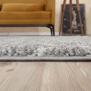 Alfombra de Pelo Sintético de Conejo, Estilo Marroquí, Gris, con Diseño de Mechones, para Sala de Estar o Pasillo - Product Image 4