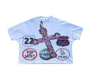 Streetwear vintage personnalisé imprimé numérique Y2k surdimensionné Regular Fit toile col rond solide respirant séchage rapide coton chemise hommes - Product Image 6