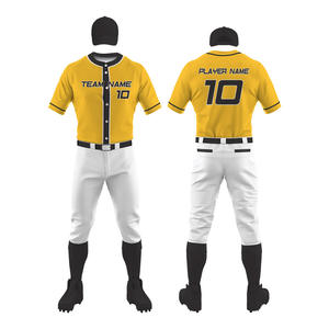 Conjunto de uniforme de béisbol para hombre, camiseta y pantalones con logotipo bordado personalizado, ropa deportiva duradera de poliéster para equipo, fábrica OEM 2025 - Product Image 4