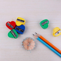 Shirley ya meilleure marque privée fournitures de papeterie manuelle bleu 1 trou coquille en plastique gomme à crayon taille-crayon Heart Design