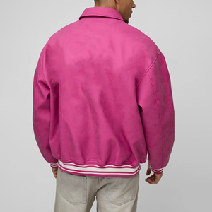 Vente chaude coupe ample toile collège Letterman varsité veste broderie personnalisée Logo patchs Hip Hop Style veste pour homme - Product Image 2