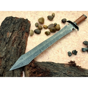 Unisex Custom Medieval Toy <b>Sword</b> Viking Style With Genuine Leather Scabbard Metal and <b>Wood</b> Material <b>Swords</b> - Product Image 2