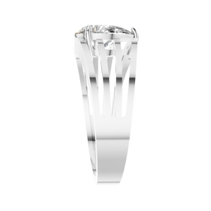 Bague de fiançailles en or blanc 14 carats, taille poire 1 carat, sertie à griffes, pour demande en mariage, personnalisable avec moissanite - Product Image 2